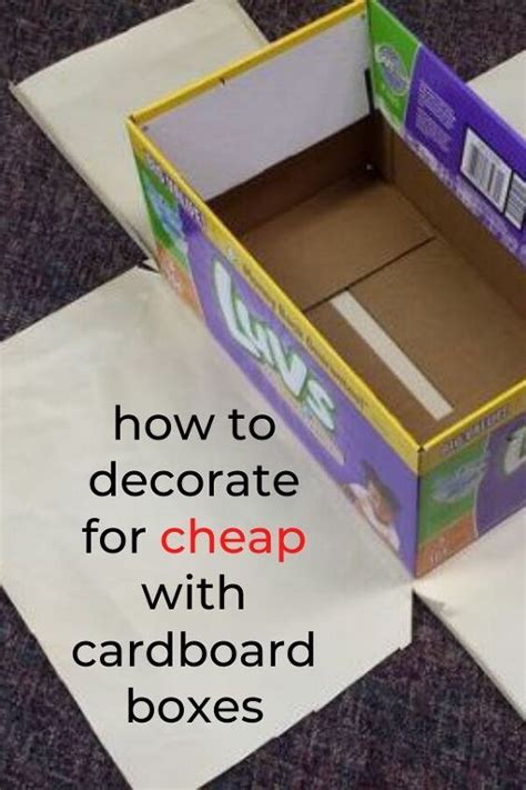 decorate cardboard box metal|cardboard box crafts for adults.